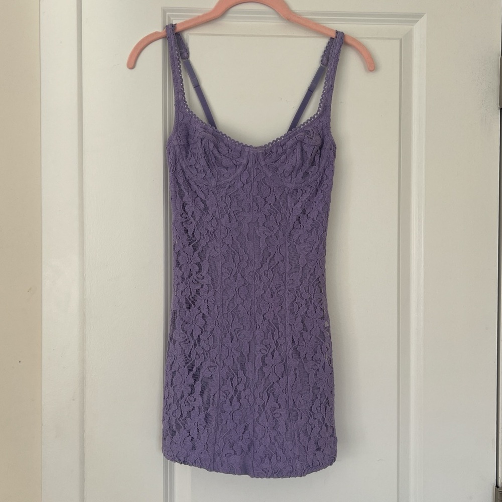 Urban Outfitters Purple Lace Mini Dress Size XS